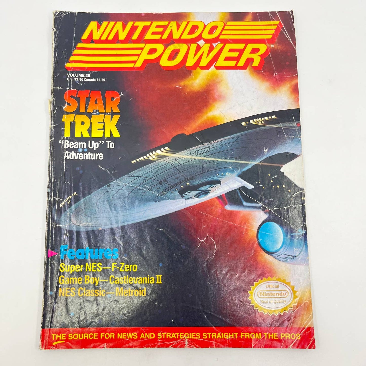 Nintendo Power Volume 29 Star Trek Cover w/ Attached The Flintstones Poster TE9