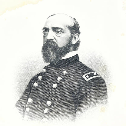 1882 Original Steel Art Engraving - Union General George Meade 9x5.75" AC3