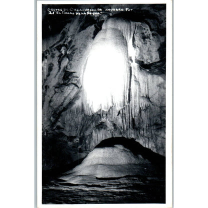 Grutas De Cacahuamilpa El Trono De La Reyna Mexico Original RPPC Postcard TJ7-MP