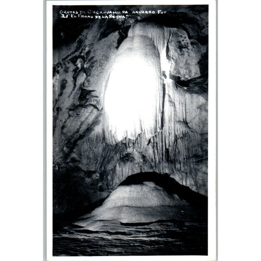 Grutas De Cacahuamilpa El Trono De La Reyna Mexico Original RPPC Postcard P3-8