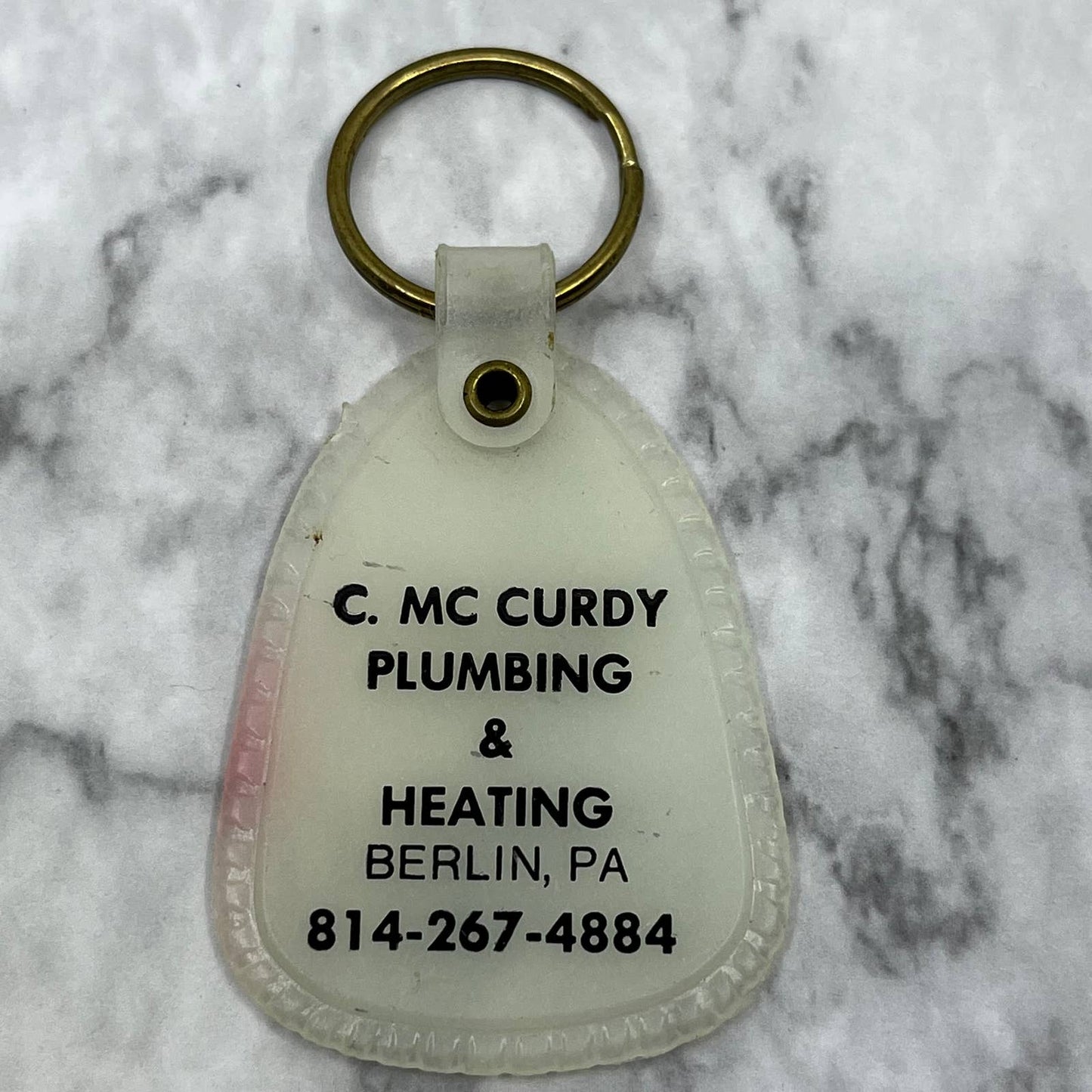 Vintage Keychain C. McCurdy Plumbing & Heating Berlin PA SF1