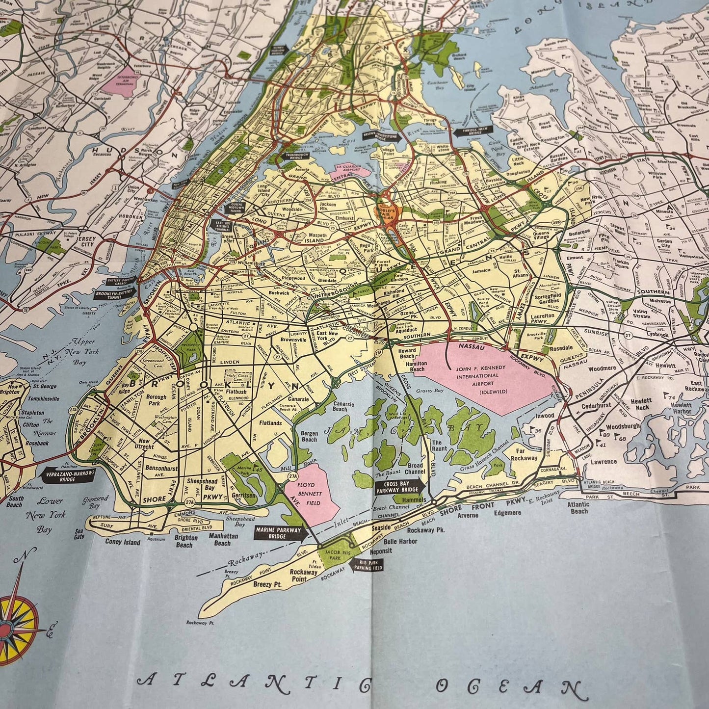 1965 New York World’s Fair Triborough  Map Fold Out Book 23x17 Robert Moses A7