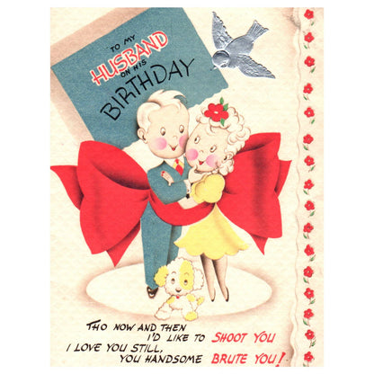 Vintage Greeting Card Husband Birthday Humor - Stanley TJ8-7