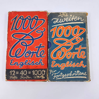 1930s 1000 Worte Englisch, German booklets to learn English Set of 2 TF1