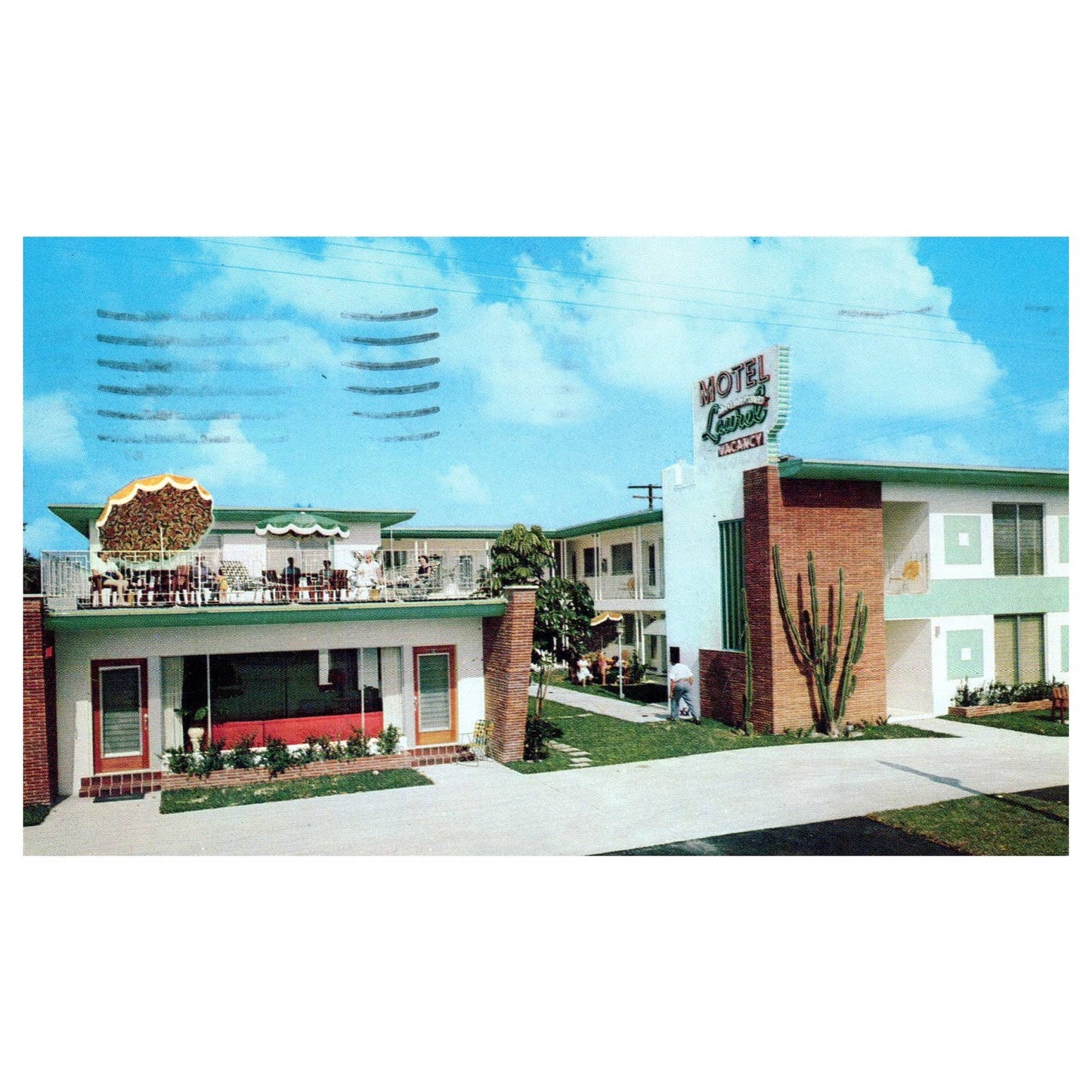 Motel Laurell Biscayne Blvd Miami Florida 1956 - Postcard TJ8-1