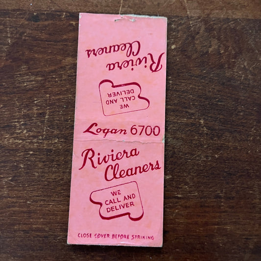 Riviera Cleaners Advertising Matchbook Cover MM11-6