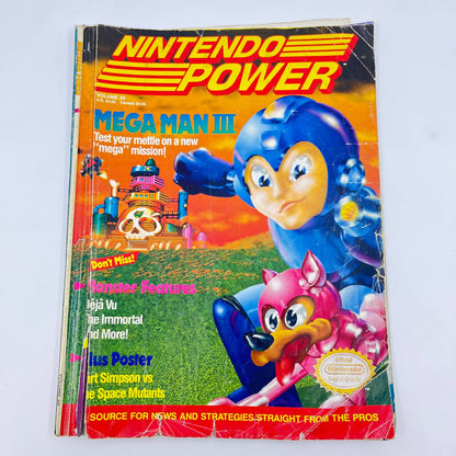 Nintendo Power Volume 20 Mega Man III w/ Bart vs. The Space Mutants Poster TE9