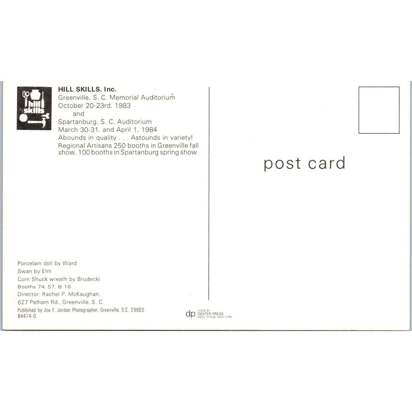 Porcelain Doll by Ward, Swan by Elm Ralph P. McKaughan Original Postcard PB10