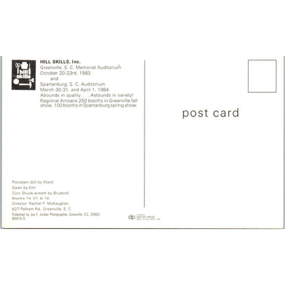 Porcelain Doll by Ward, Swan by Elm Ralph P. McKaughan Original Postcard PB10