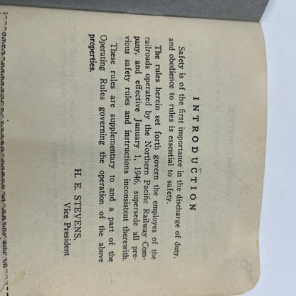 1946 Northern Pacific Railway Company Safety Rules and Admonitions Booklet TG6