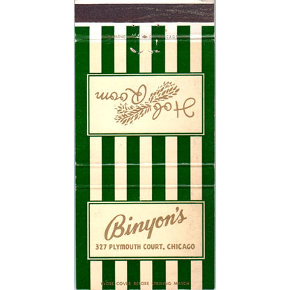 Binyon's Hob Room Chicago IL Advertising Matchbook Cover SA1-M11