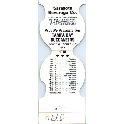 1980 Tampa Bay Buccaneers NFL Helmet Football Schedule Matchbook Cover SA1-M4