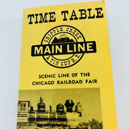 1949 Time Table Cripple Creek & Tin Cup Railroad-Chicago Railroad Fair C5