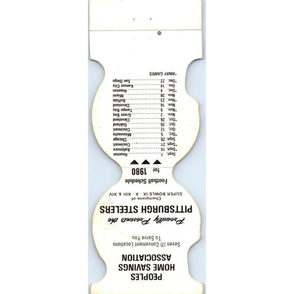 1980 Pittsburgh Steelers NFL Helmet Football Schedule Matchbook Cover SA6-M4