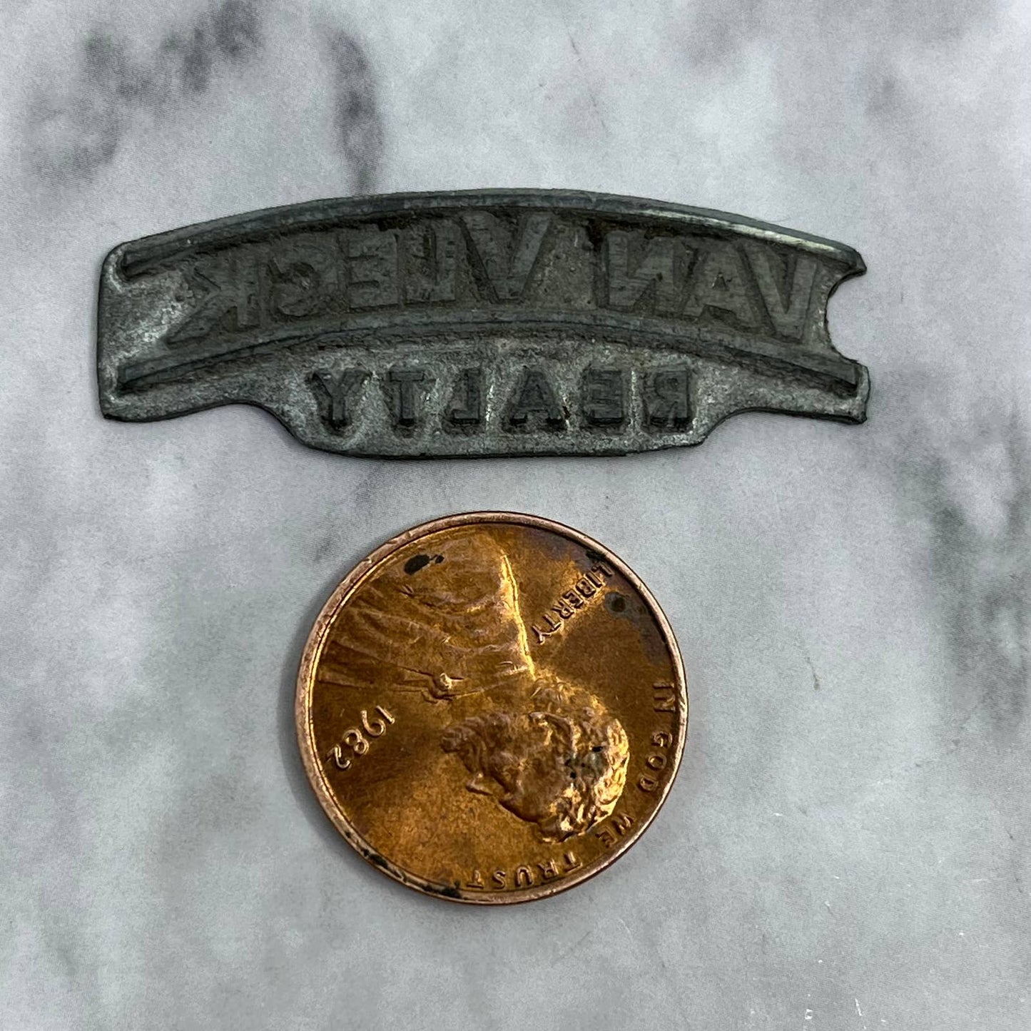 Vintage Printing Letterpress Printers Block Plate Van Vleck Realty SE825