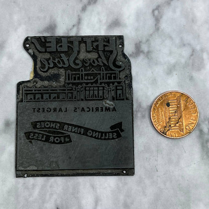 Vintage Printing Letterpress Printers Block Plate Little’s Shoe Store TJ515