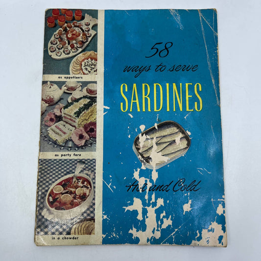 Rare 1950 Mini-Cookbook 58 Ways to Serve Sardines Seaboard Packing Co Maine TG6