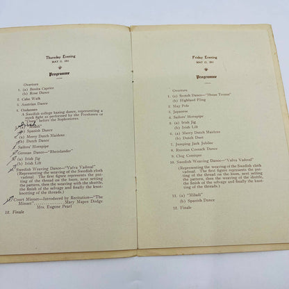 1911 Kirmess Academy Souvenir Program Pennington Ave Passaic NJ D5