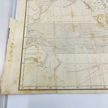 Original 1859 Civil War Map Great Currents and Drifts of the Ocean 13 x 23” FL1