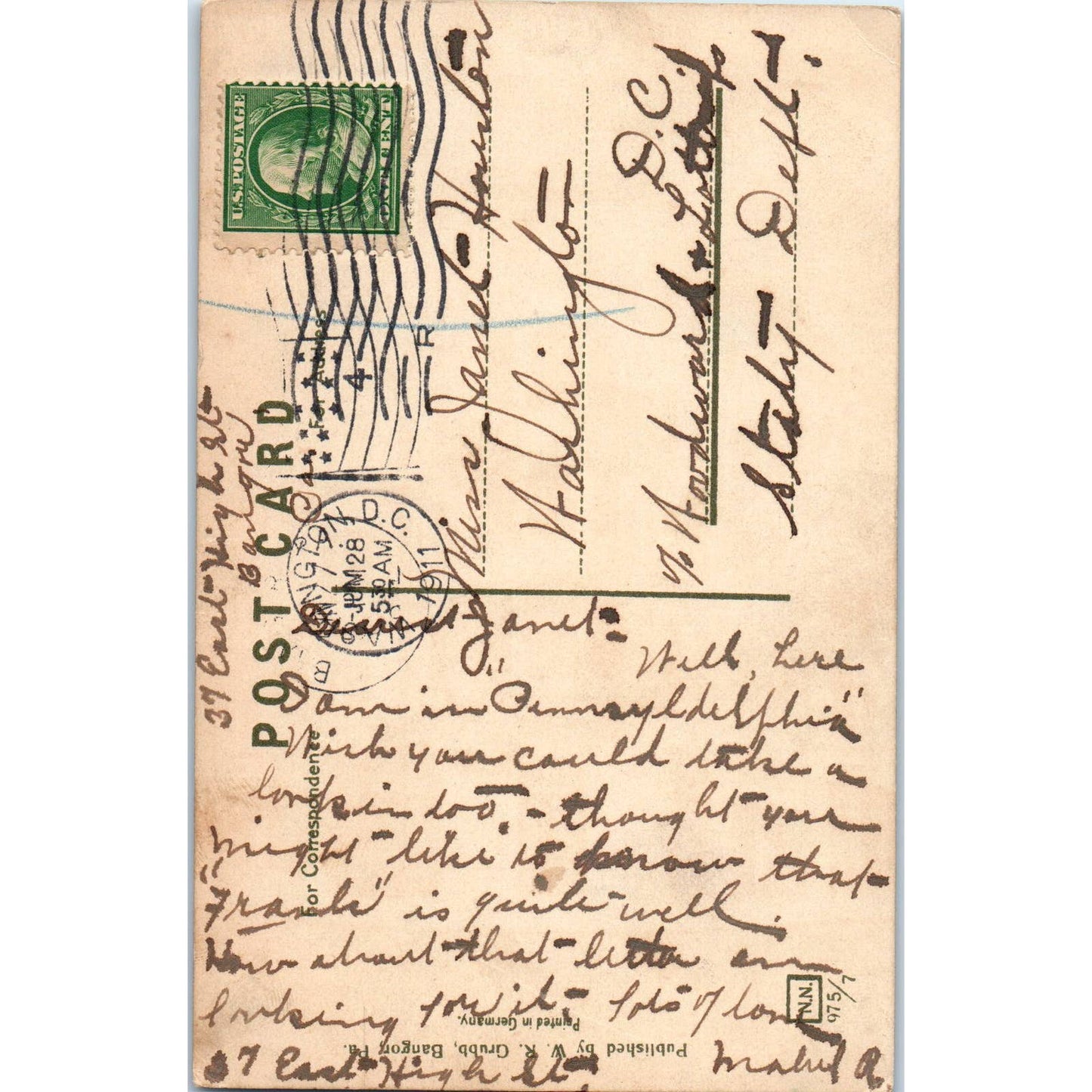 1911 Postcard Real Estate Building, Bangor PA TD8-P2