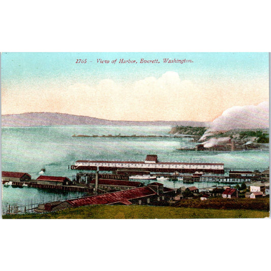 Vintage Postcard View of Harbor Everett Washington TD9-W2