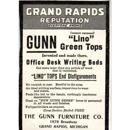 c1920 Harper's Magazine Ad - Gunn Furniture Co. Grand Rapids MI EA3-4