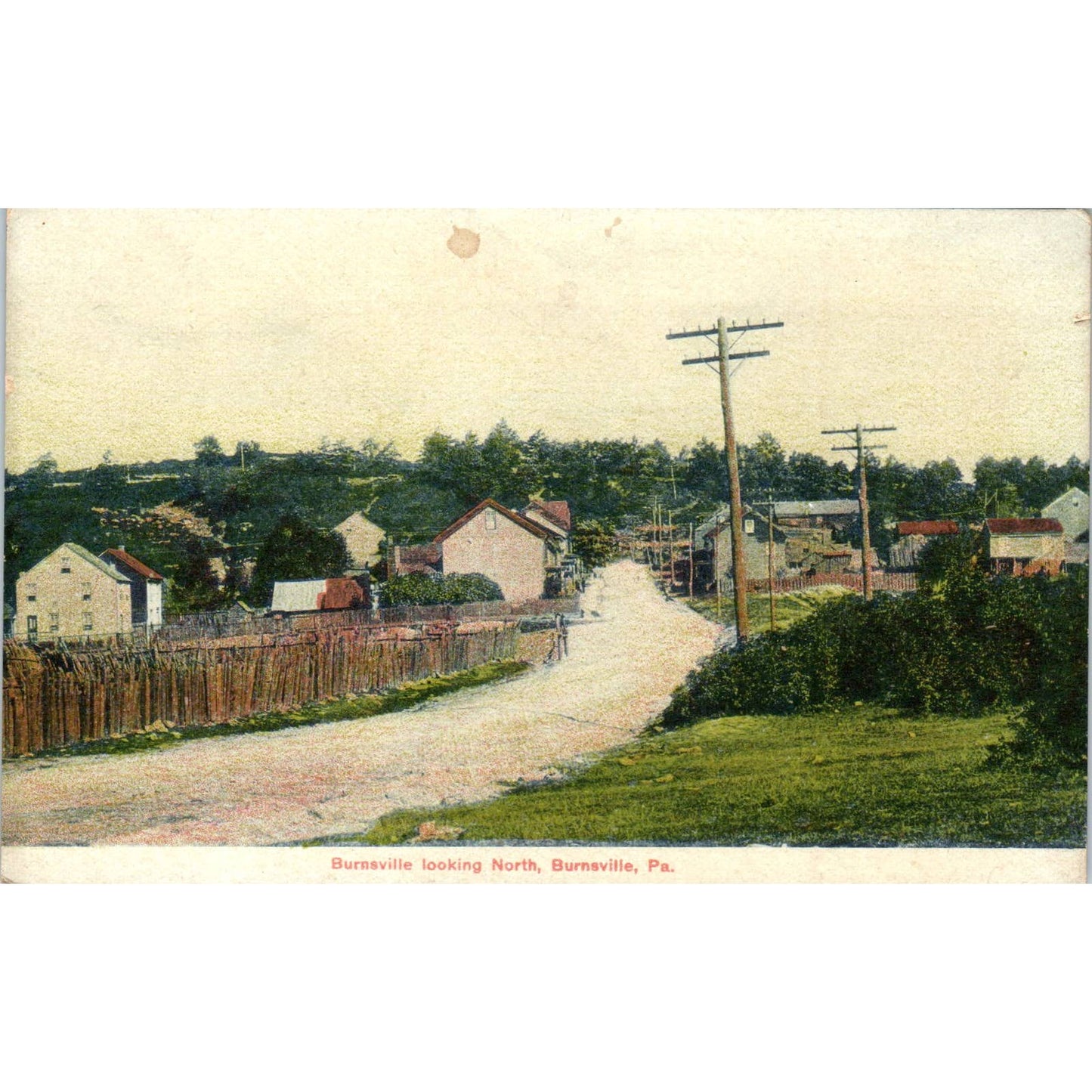 Antique Postcard Burnsville Looking North, Burnsville PA TD9-P1