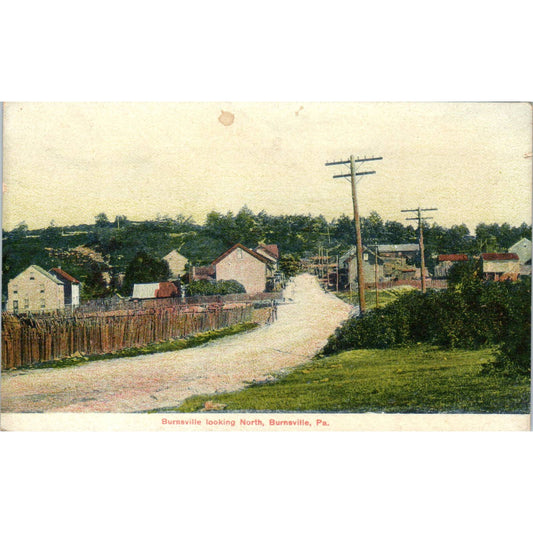 Antique Postcard Burnsville Looking North, Burnsville PA TD9-P1
