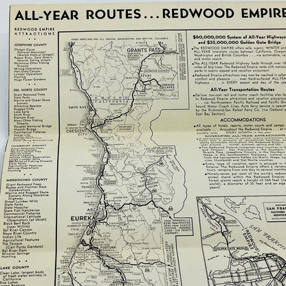 1939 SAN FRANCISCO TOURIST SIGHTSEEING MAP PAMPHLET WORLD’S FAIR GOLDEN GATE A1