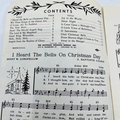 1952 Christmas Carols Song Book Sheet Music John Bach C7