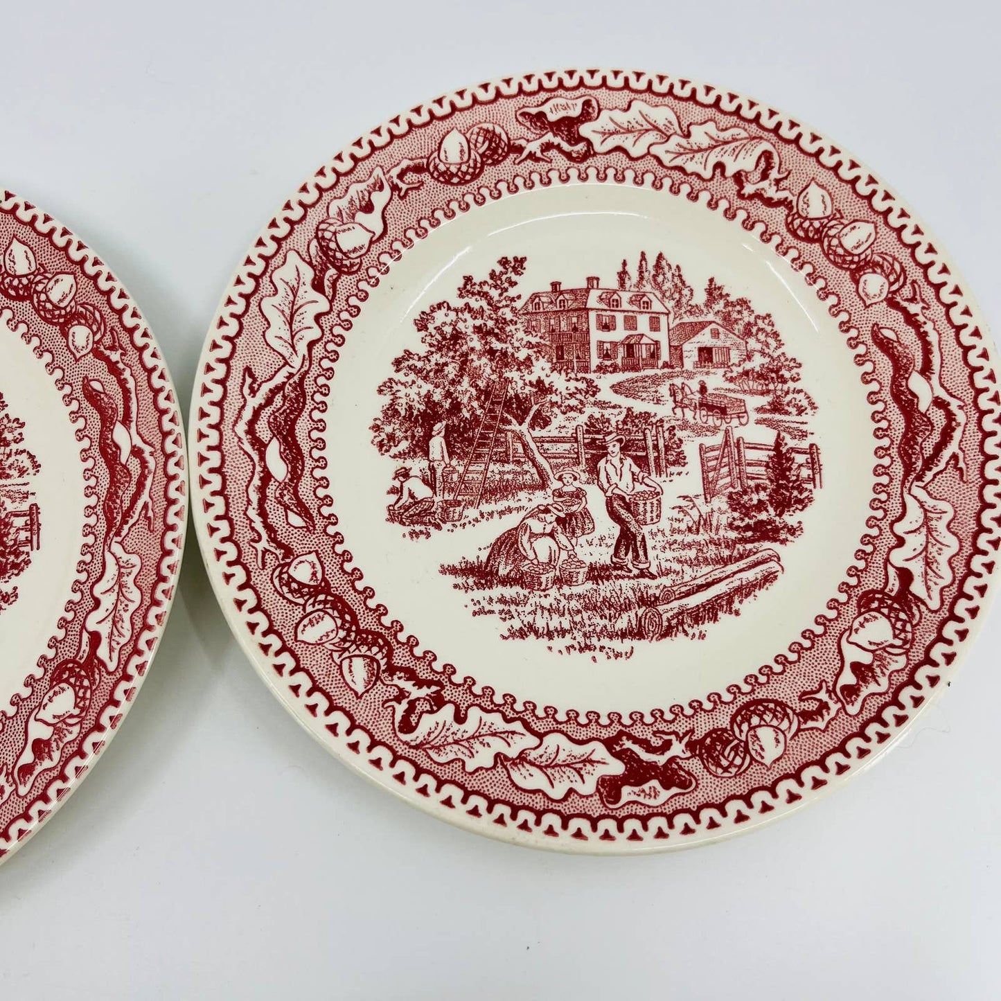 1960s Memory Lane Royal Ironstone Underglazed Saucer HARVEST 6” Set of 2 TD1