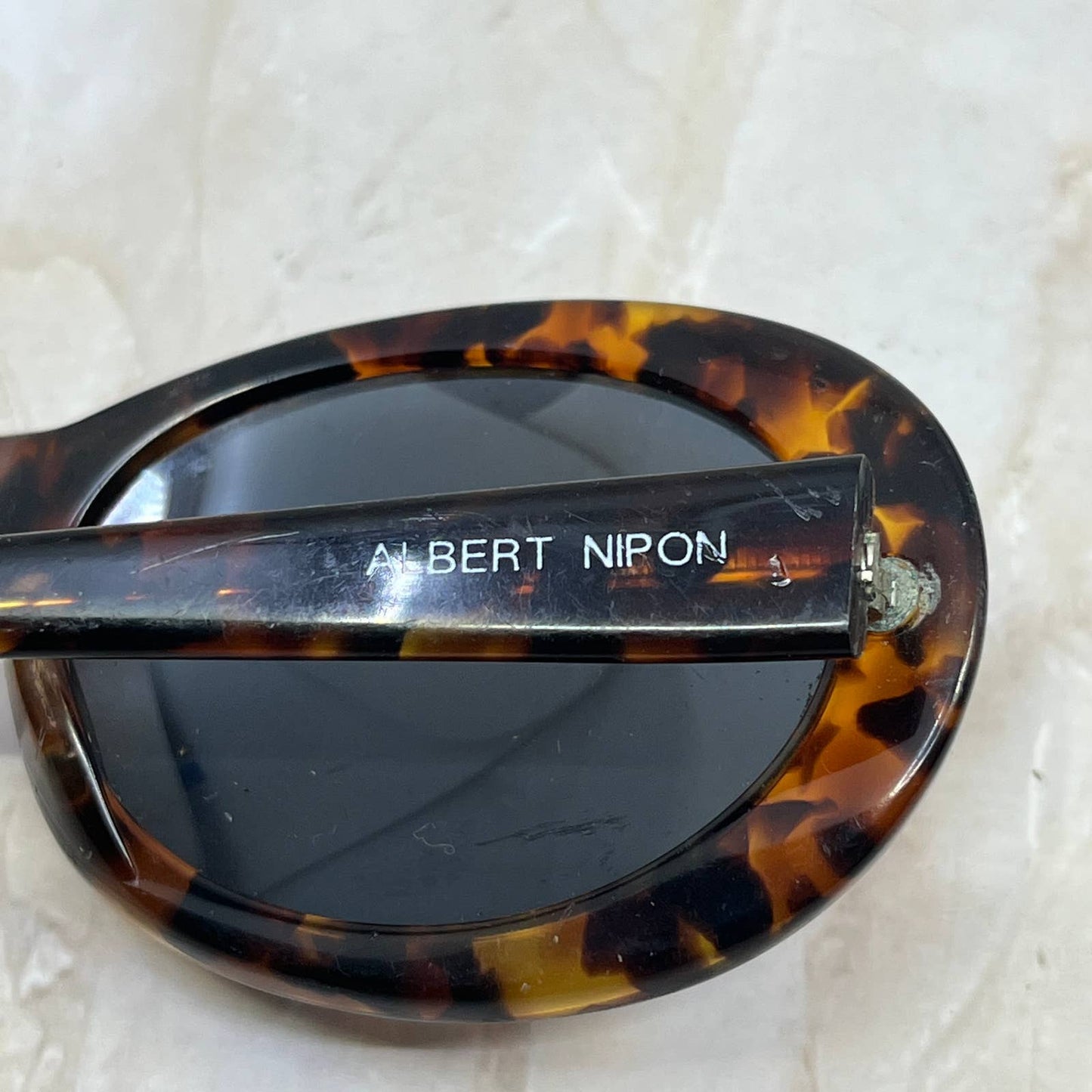 Retro Albert Nipon Round Tortoise Shell Sunglasses Eyeglasses Frames TJ1-G3-2