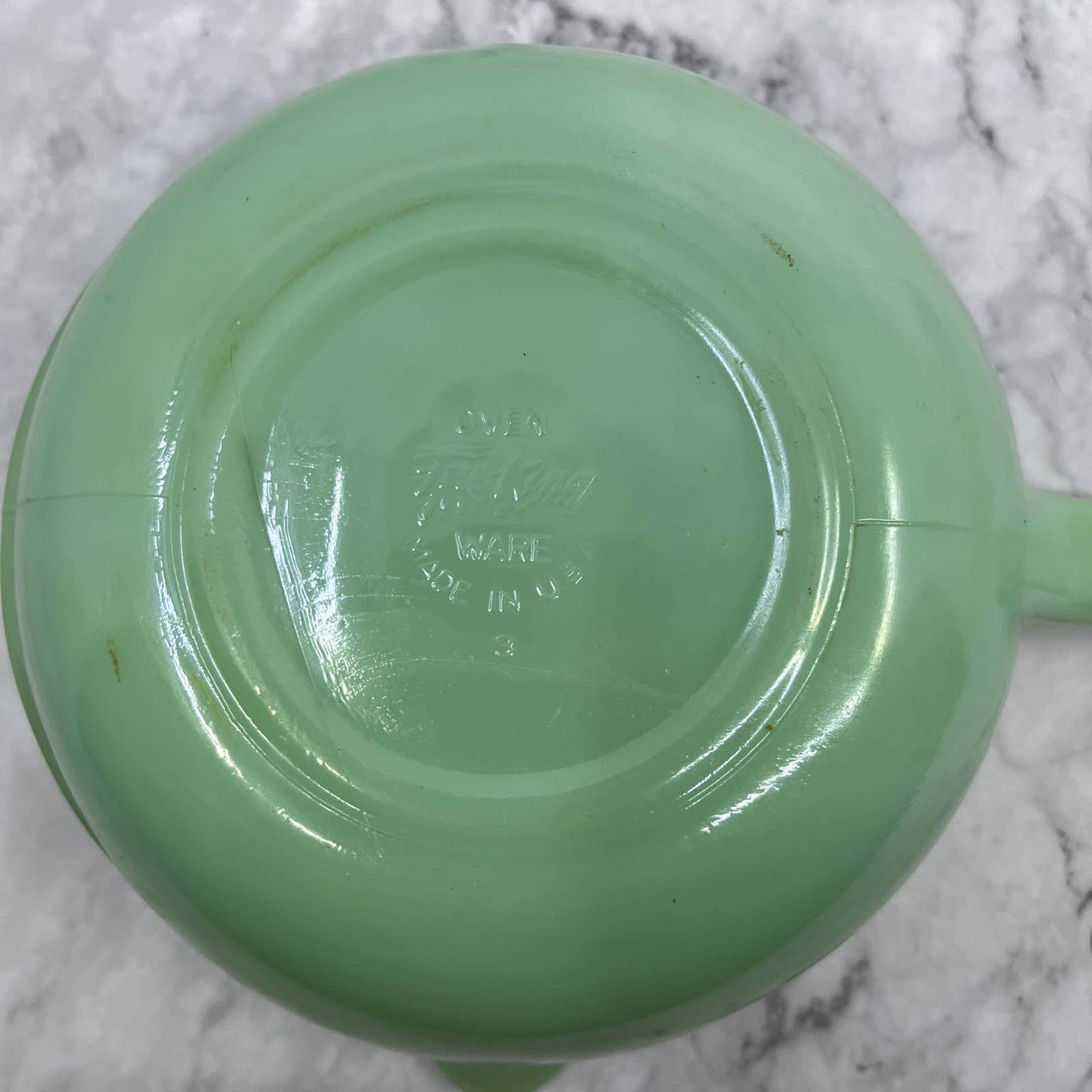 Vintage Fire King Jadeite 2 Spout Skillet Batter Bowl 6" NICE TD6