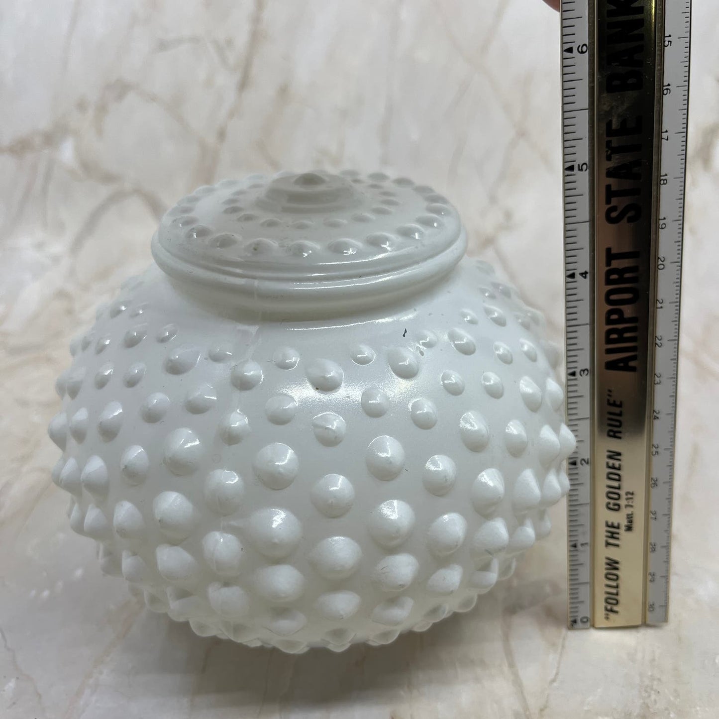 Milk Glass White Hobnail Light Shade Globe Ceiling Wall Mount 5” TE5-2