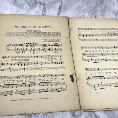 Memories of By-Gone Days J.C. Halls 1908 Sheet Music TK2-SM