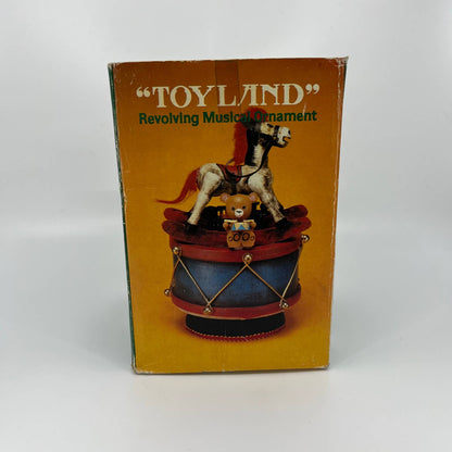 1979 Enesco Music Box Toyland Song Rocking Horse Teddy Bear Drum Train W BOX TB4