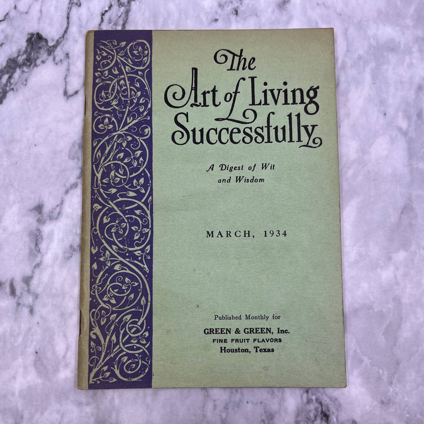 1934 Mar The Art of Living Successfully A Digest of Wit and Wisdom Booklet TH1