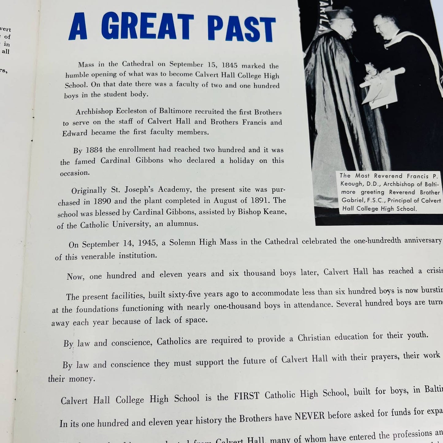 1956 Calvert Hall College Christian Fundraising Brochure Baltimore MD C9