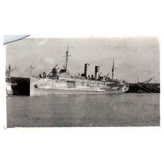 WWI Battleship Scene - USS Yale - Original Postcard RPPC TJ8-4