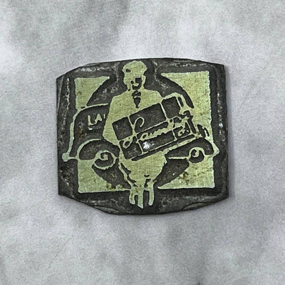 Vintage Printing Letterpress Printers Block Plate Delivery Man SE820
