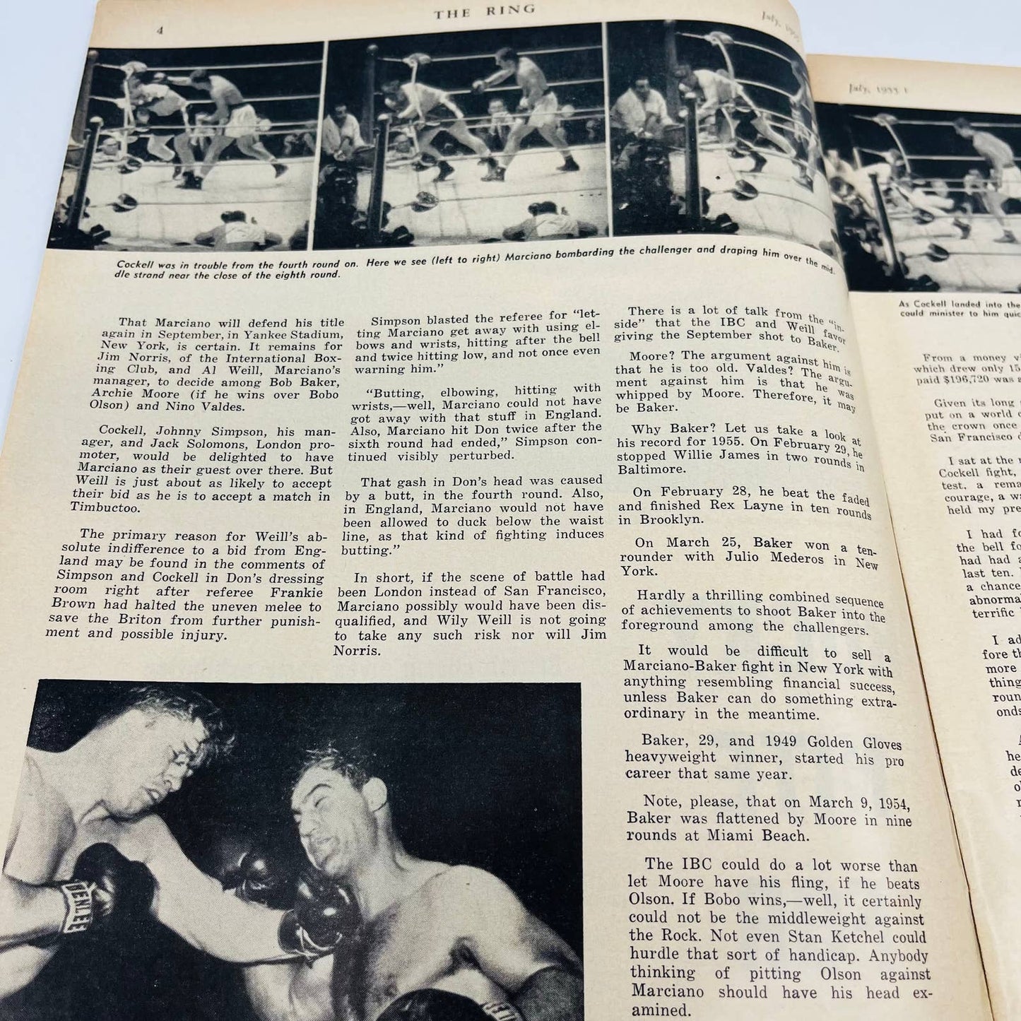 1955 July - The Ring Boxing Magazine – Tony De Marco Cover Marciano-Cockell TA5