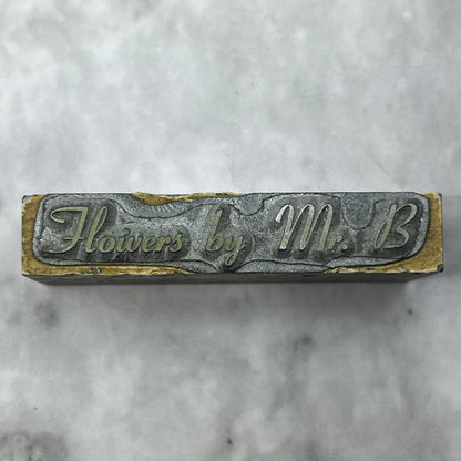 Vintage Printing Letterpress Printers Block Plate Flowers By Mr. B TJ516