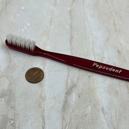 Vintage 1980s Pepsodent Promo Toothbrush Red Plastic Unused TE5-S2