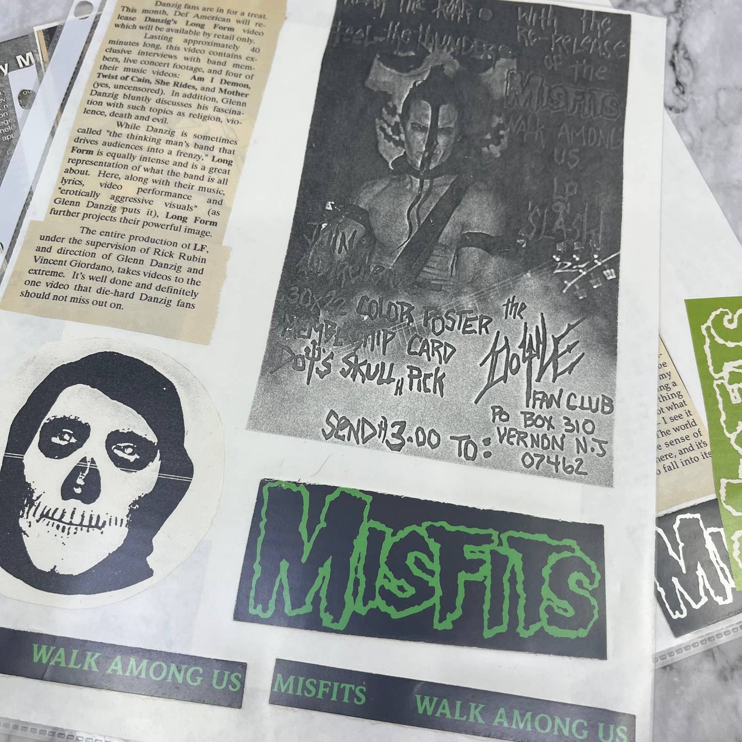 Vintage The Misfits Band Fan Ephemera Collection FL5