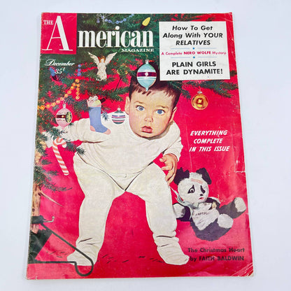 The American Magazine Dec 1953   Christmas Tree Baby Cover Plain Girls TC6
