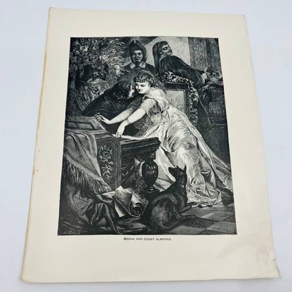 1880s Victorian Art Print Engraving Beaumarchais ROSINA AND COUNT ALMAVIVA