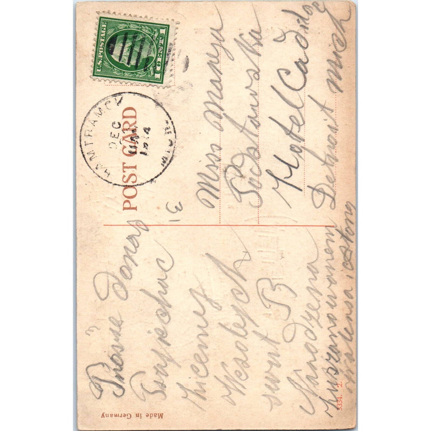 Victorian Romance Courting Couple German 1914 Original Postcard TK1-21-2