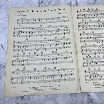Comin' in on a Wing and a Prayer Sheet Music Lanny Ross Harold Adamson 1943 V38