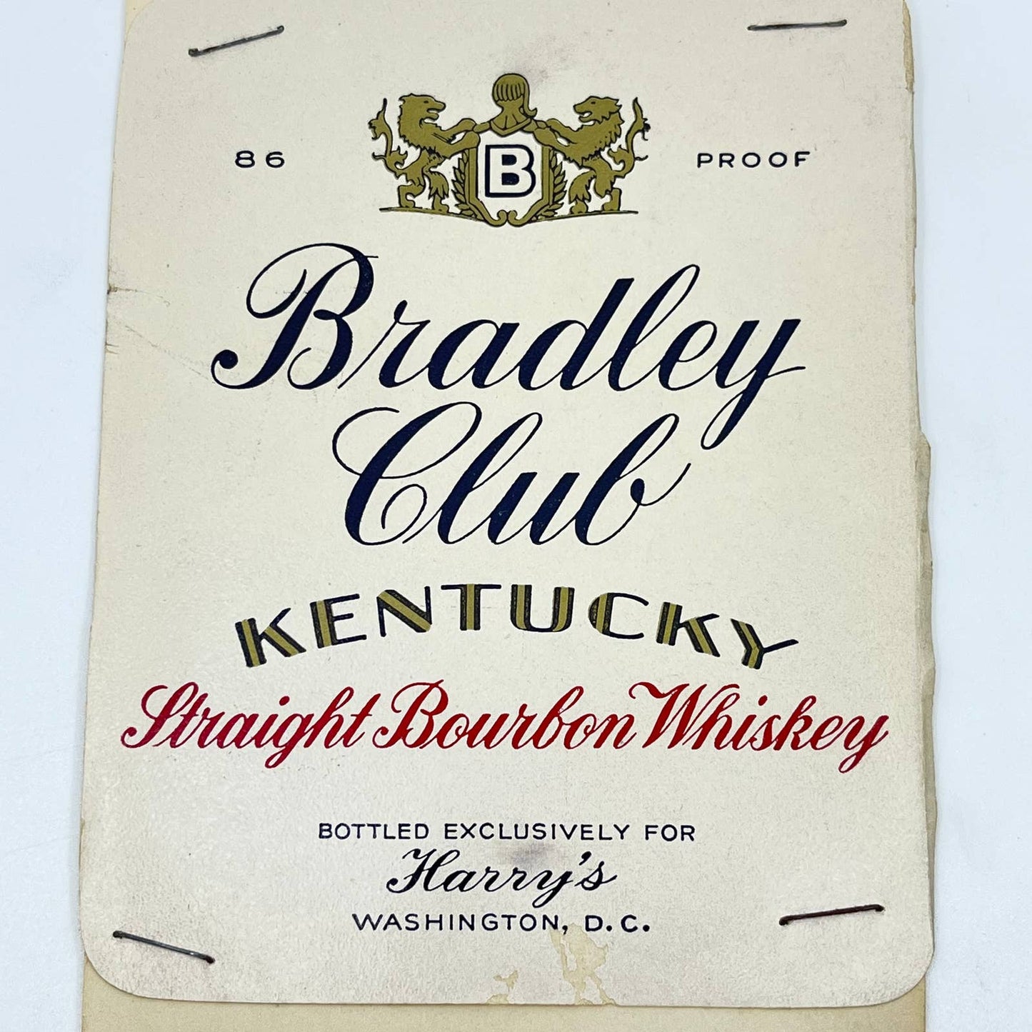 Bradley Club Kentucky Bourbon Whiskey Harry’s Washington DC