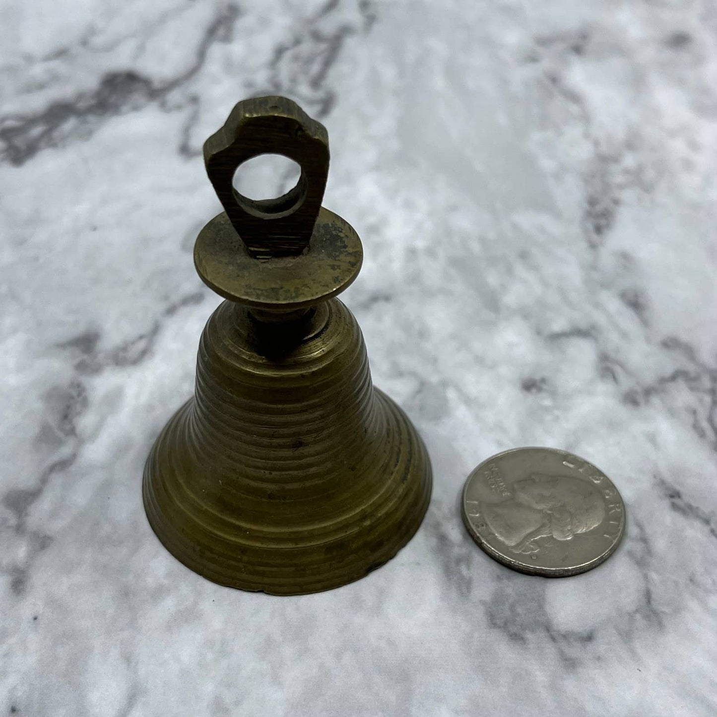 Vintage Ribbed Brass Bell of Sarna 2.5" India SA2
